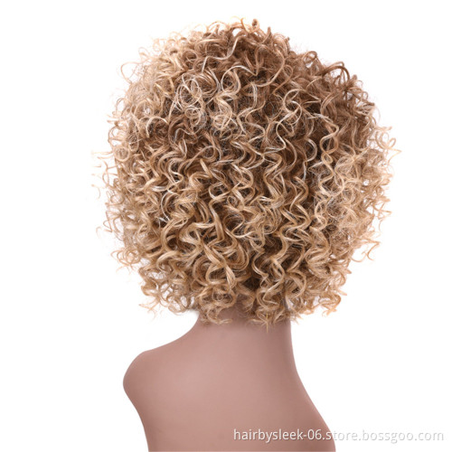 MAGIC Hair Synthetic Wigs 10"Inch Short Wig Kinky Curly Machine Made Synthetic Hair Wigs For Black Women Heat Resistant